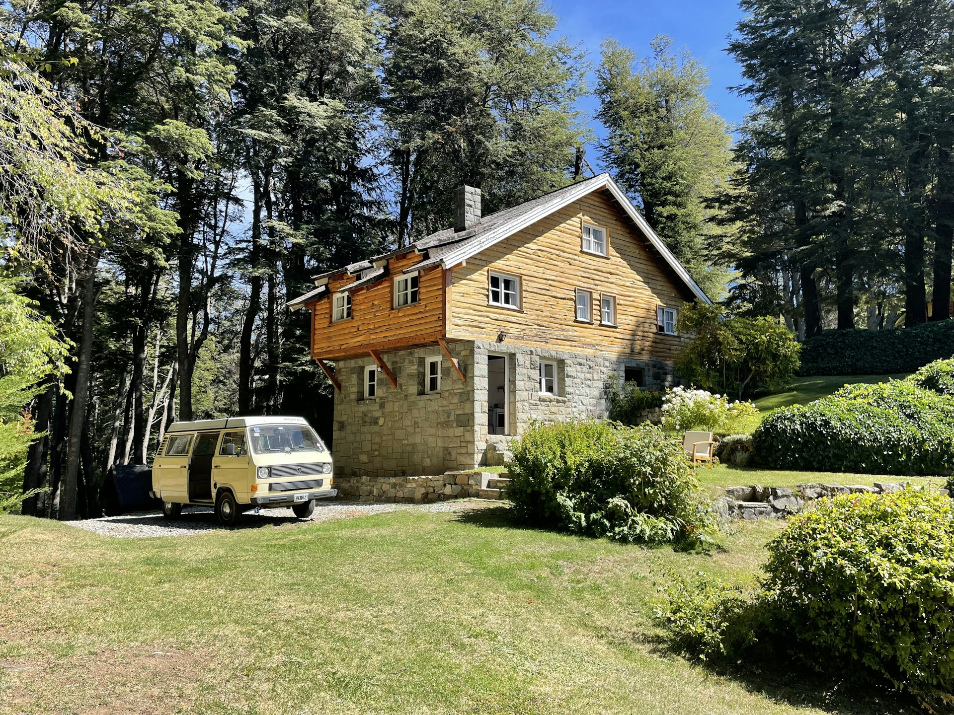 a van is parked in front of a house