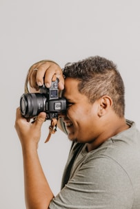 a man taking a picture with a camera