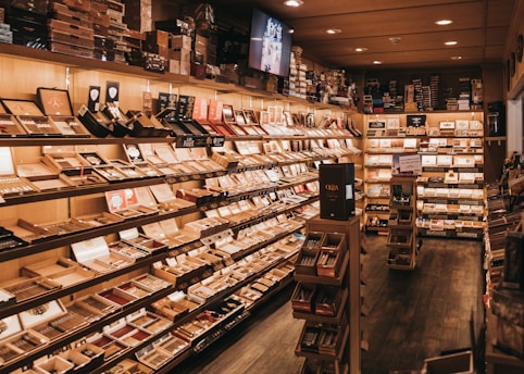 a store filled with lots of boxes and boxes