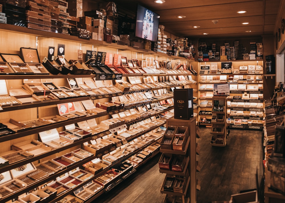 a store filled with lots of boxes and boxes