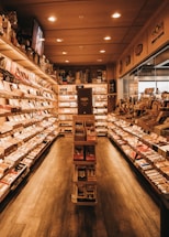 a store filled with lots of shelves filled with books