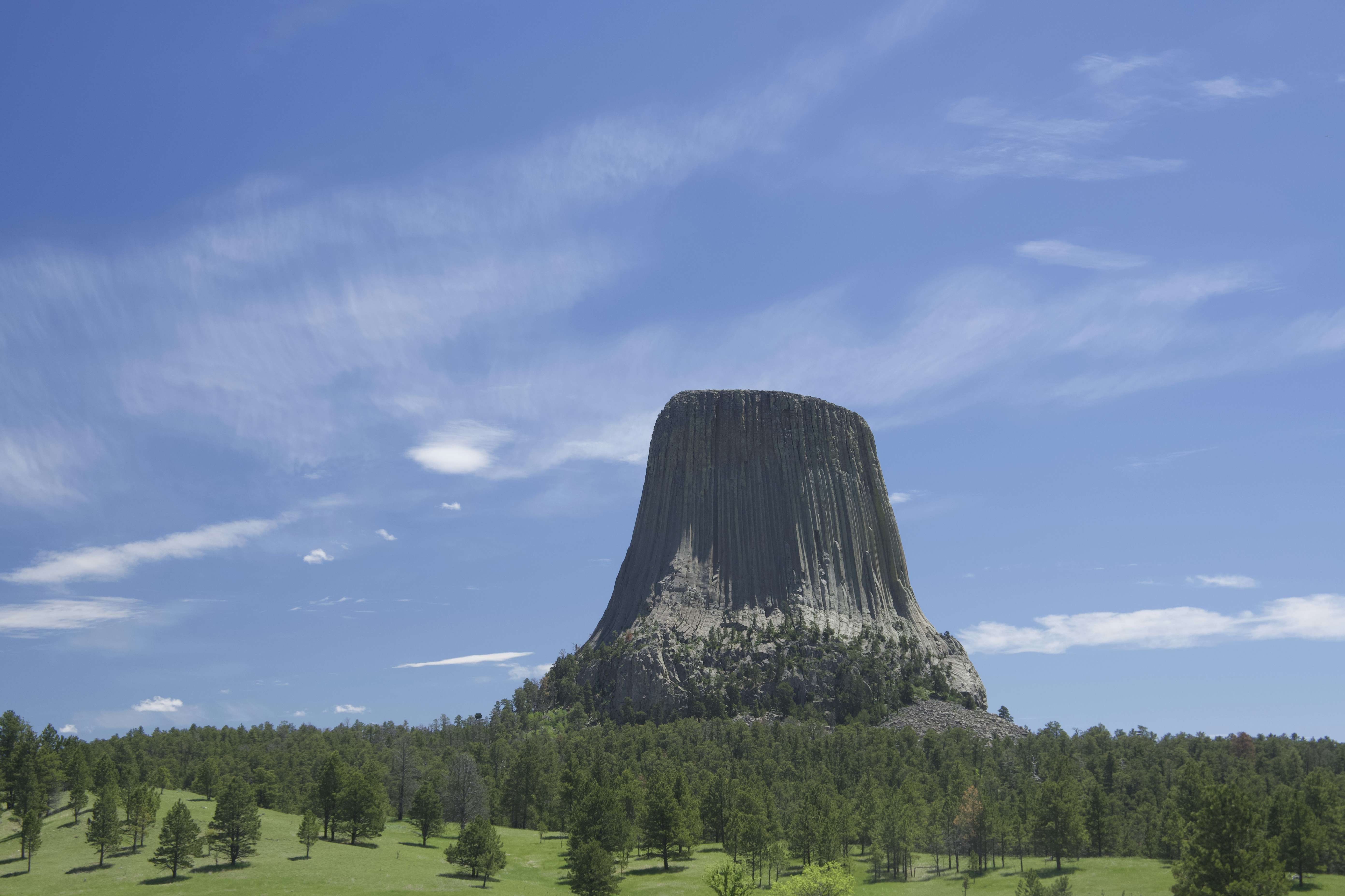 Una gran roca en medio de un campo verde