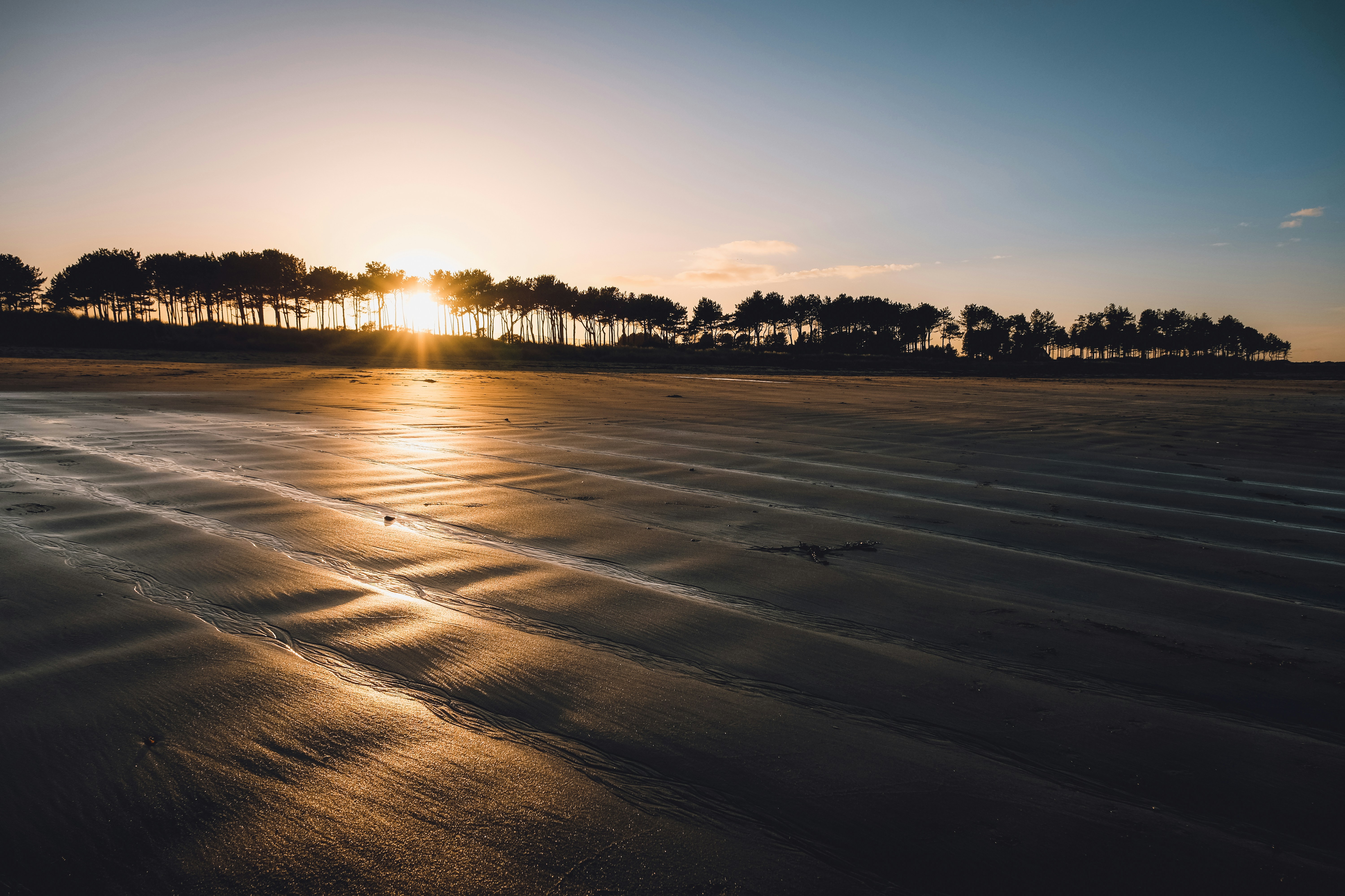 The sun is setting over a sandy beach photo – Free Beach Image on Unsplash
