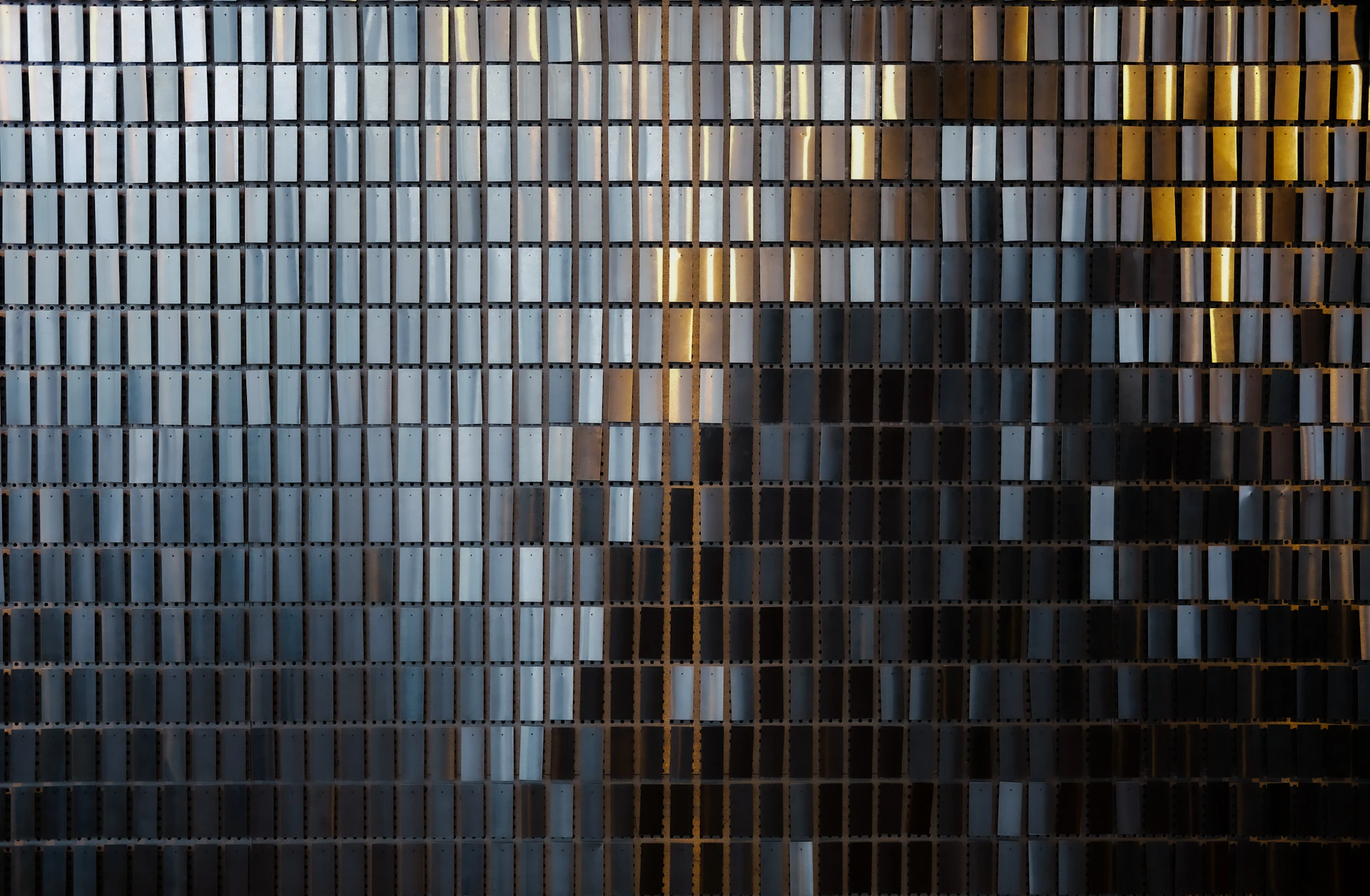 a close up of a wall with many different colors