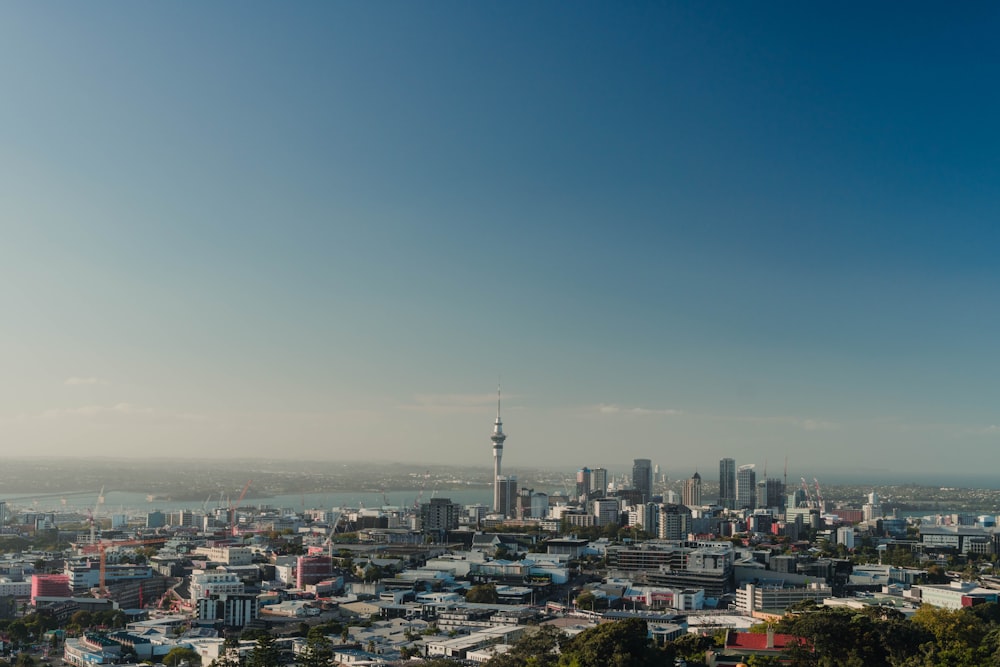 a view of a city from a hill