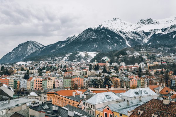 A view of a city with mountains in the background — Innsbruck, Austria
