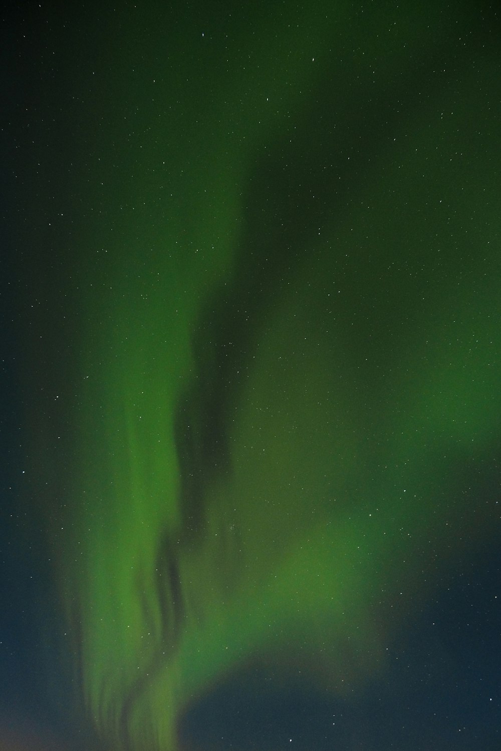 a green and blue aurora bore is in the sky