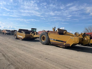 Large yellow construction vehicles