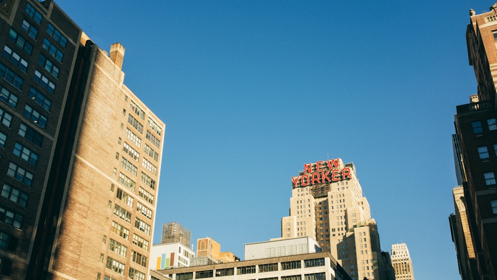 a view of a city with tall buildings