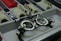 a close up of a machine with a pair of glasses on it