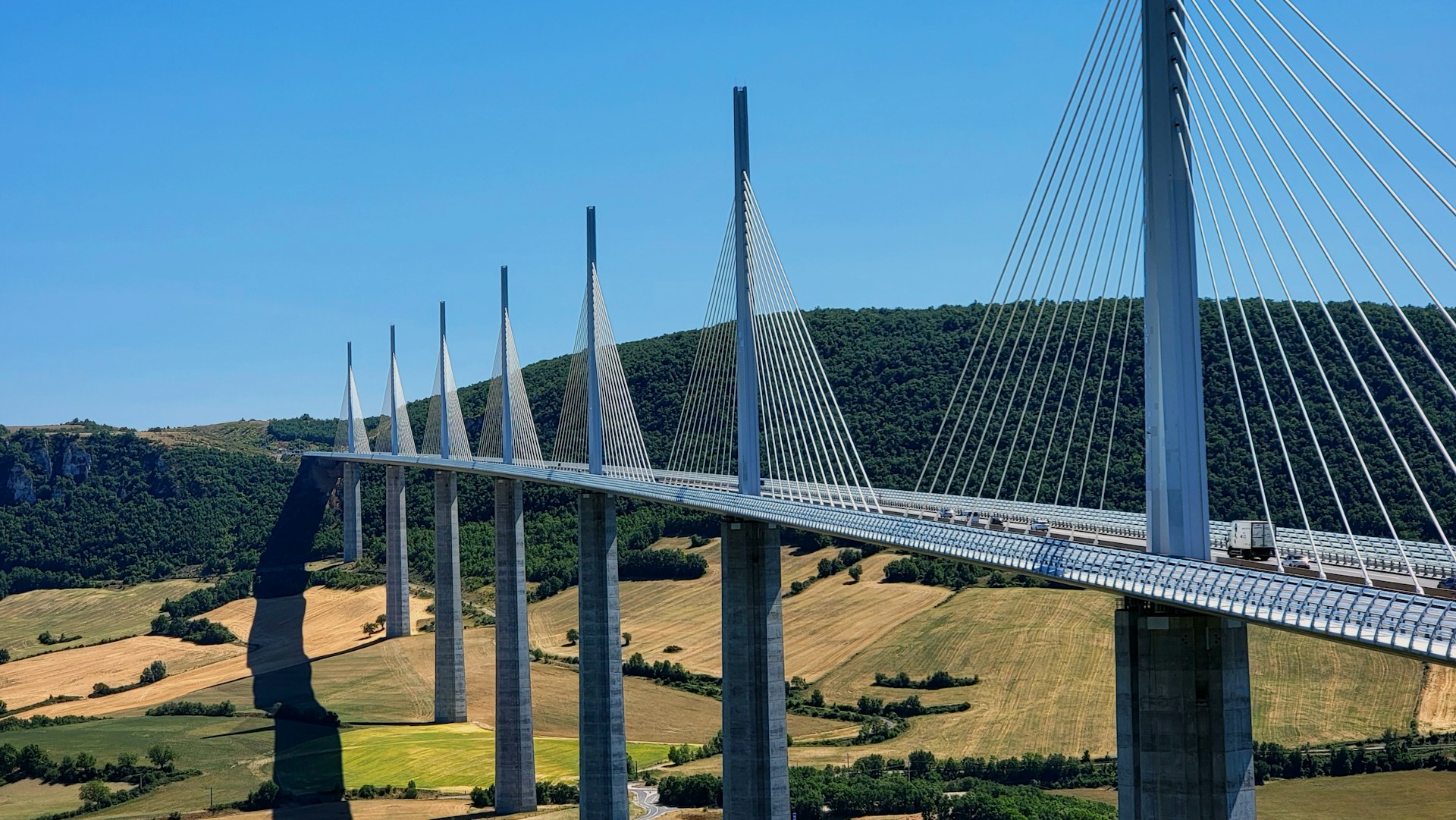 a very long bridge spanning over a valley