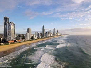 a view of the Gold Coast with Surfers Paradise in the background