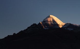 a snow covered mountain with a sky background