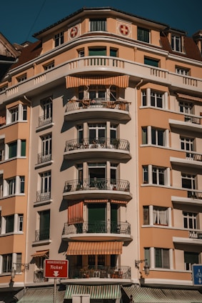a tall building with balconies and balconies on the balconies