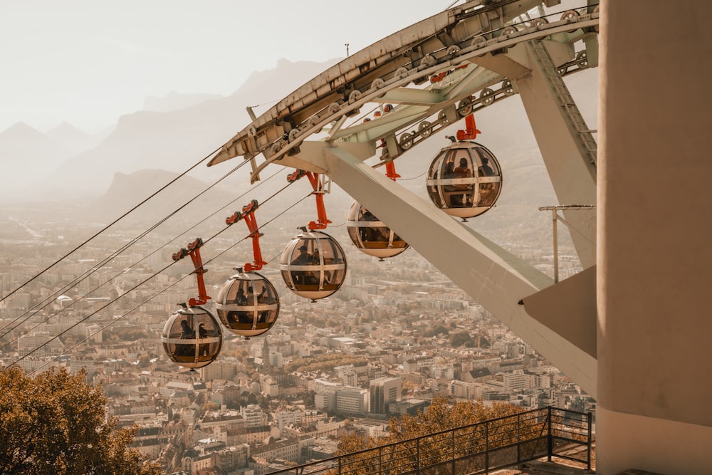 a view of a city from a gondola