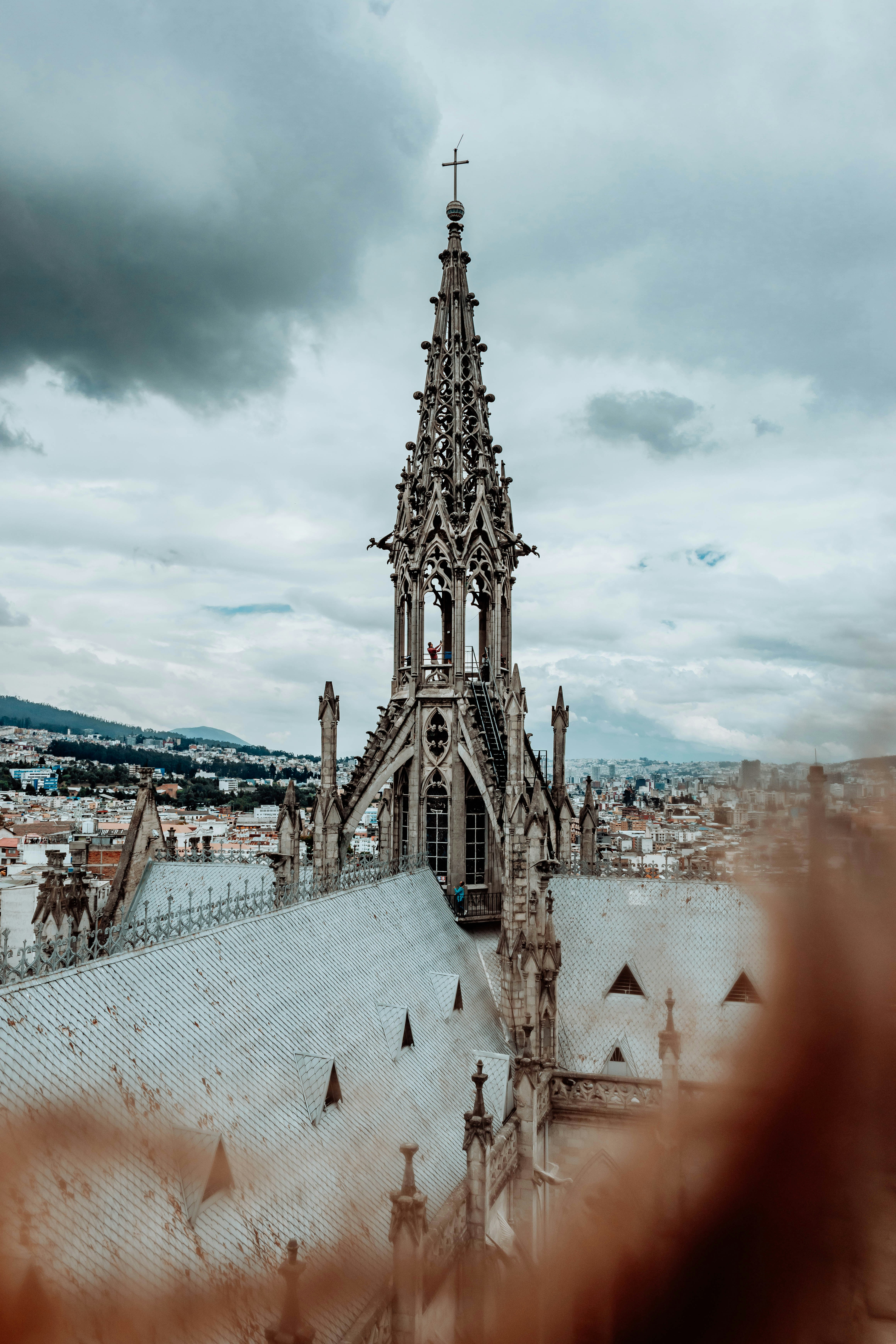 a view of a very tall building with a clock tower