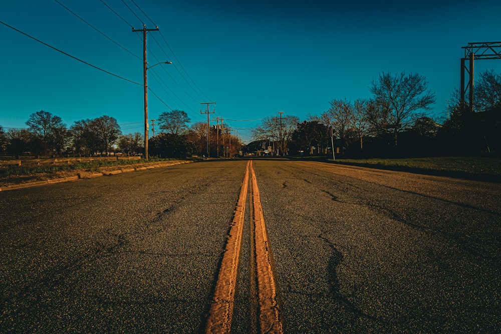 an empty road with no cars on it