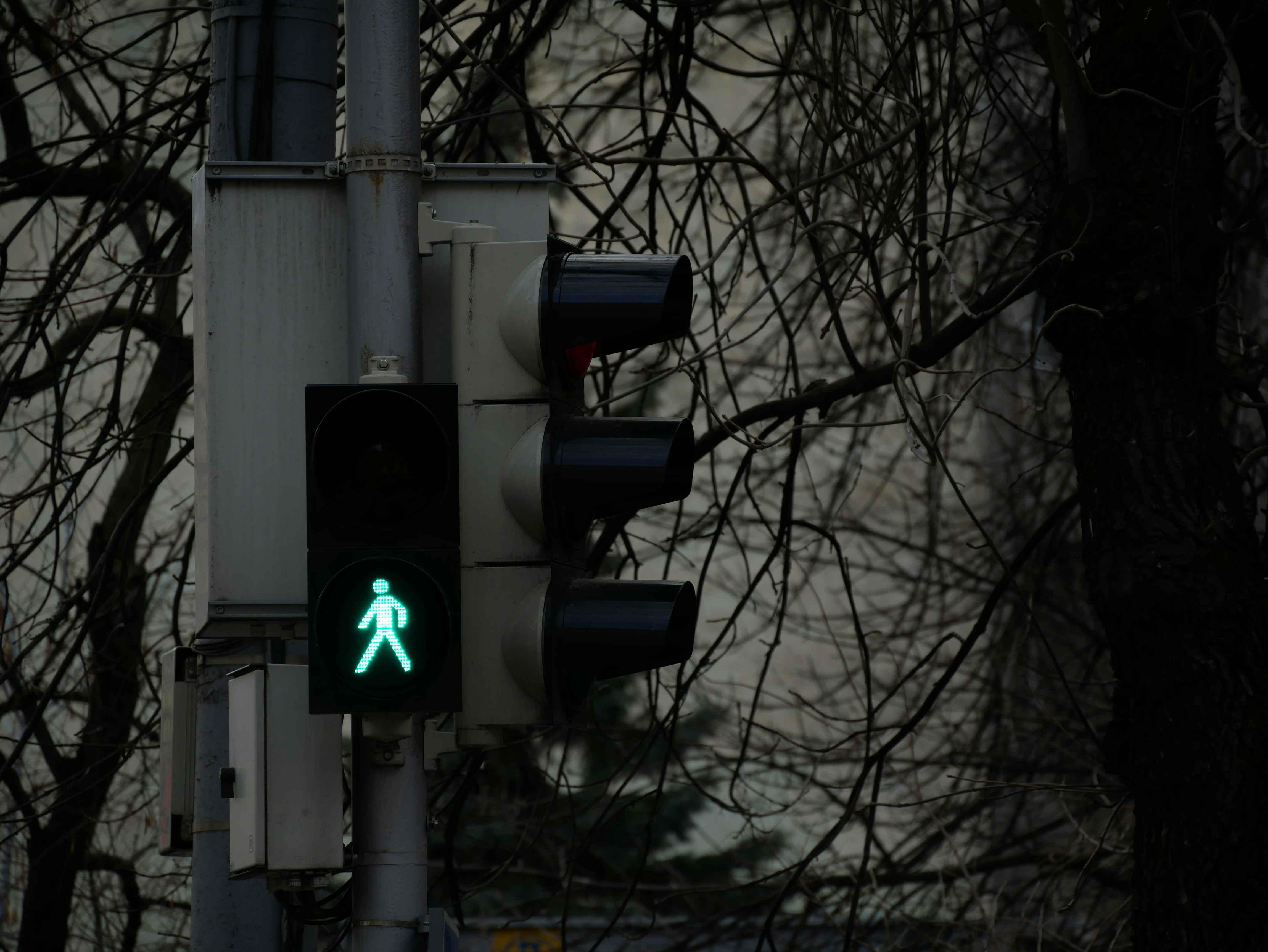 Traffic light at night