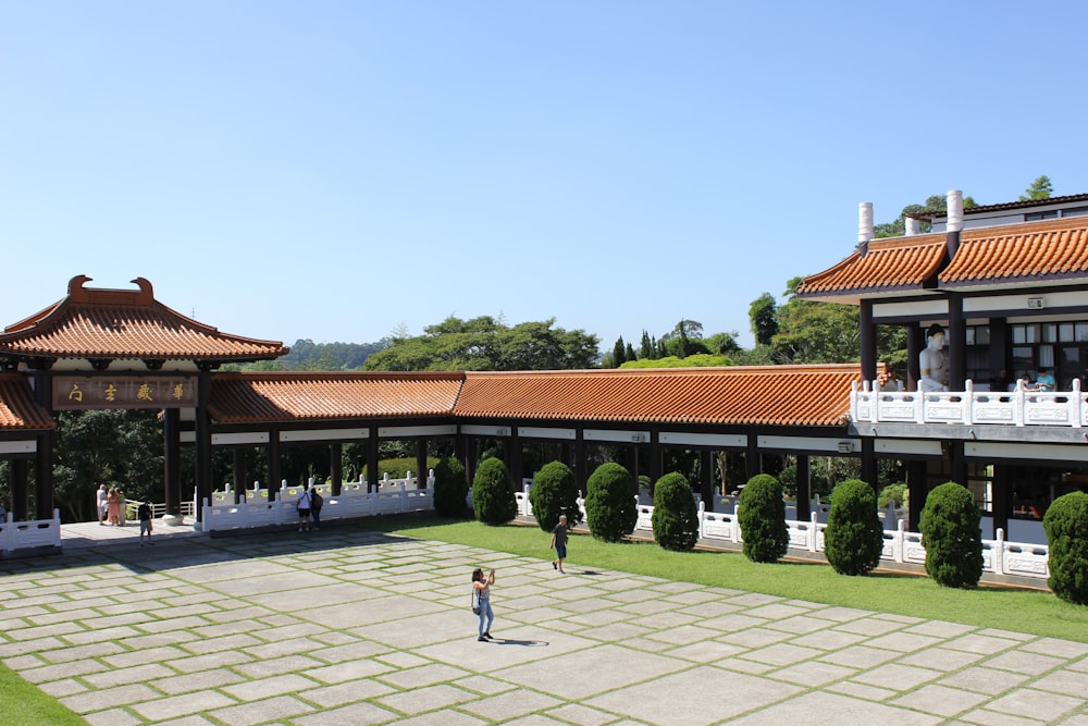 a building with a courtyard in the middle of it