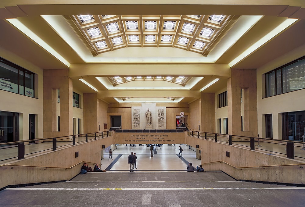 a large building with a skylight above it