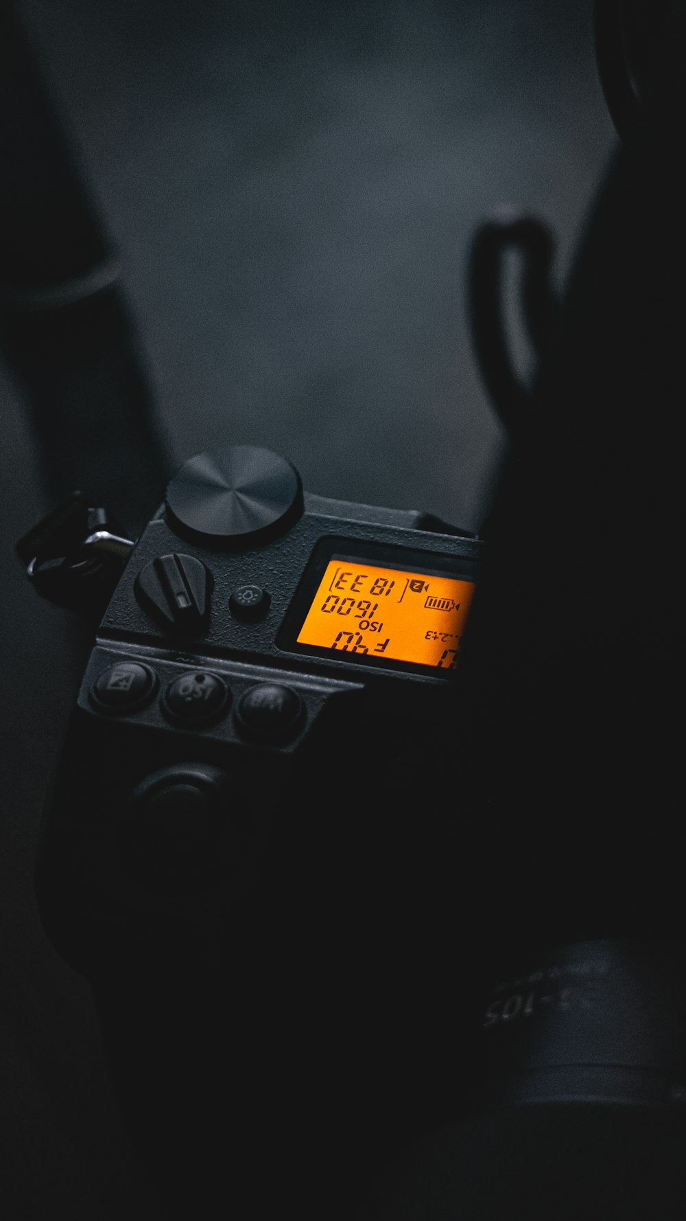a close up of a radio in the dark