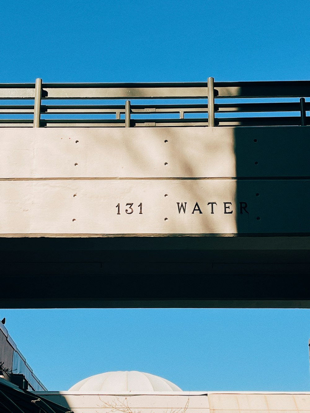 a bridge that has a sign on it