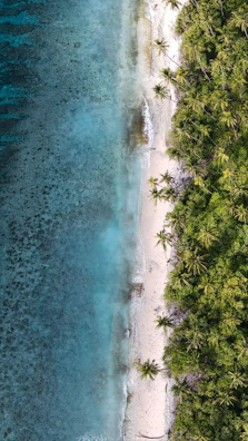 A panoramic view of a tropical beach destination with clear blue waters.