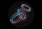 a couple of rings sitting on top of each other