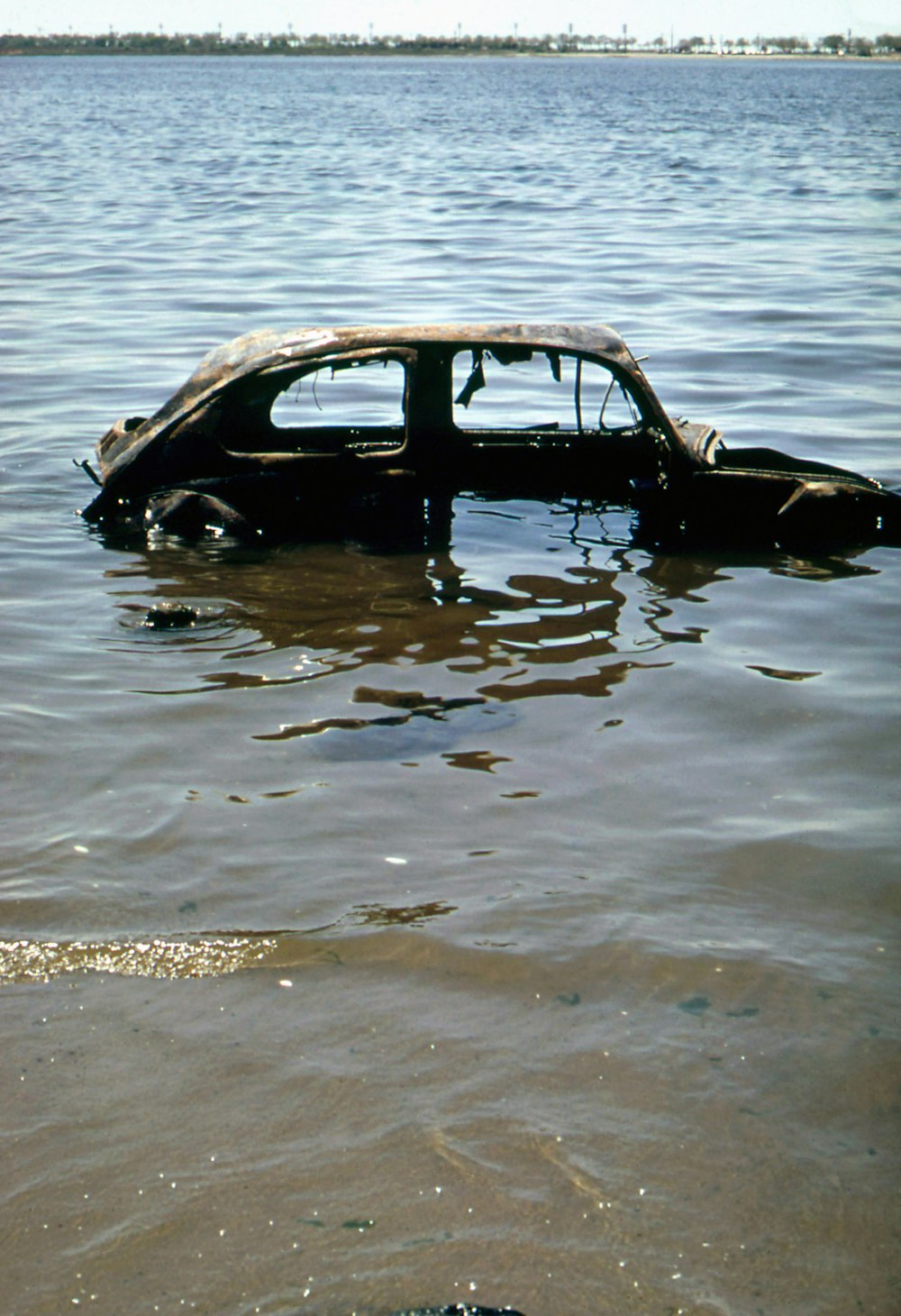 a car that is sitting in the water