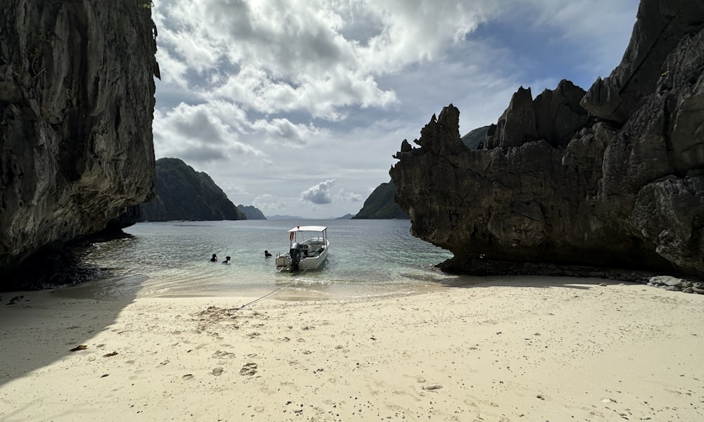 a boat that is sitting in the water