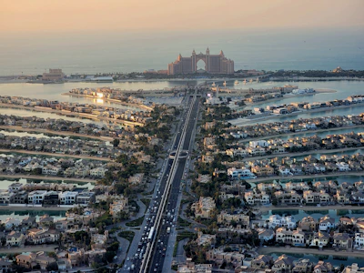 an aerial view of a city with lots of traffic