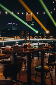 An inviting ambiance of OTB Courtyard during dinner service.