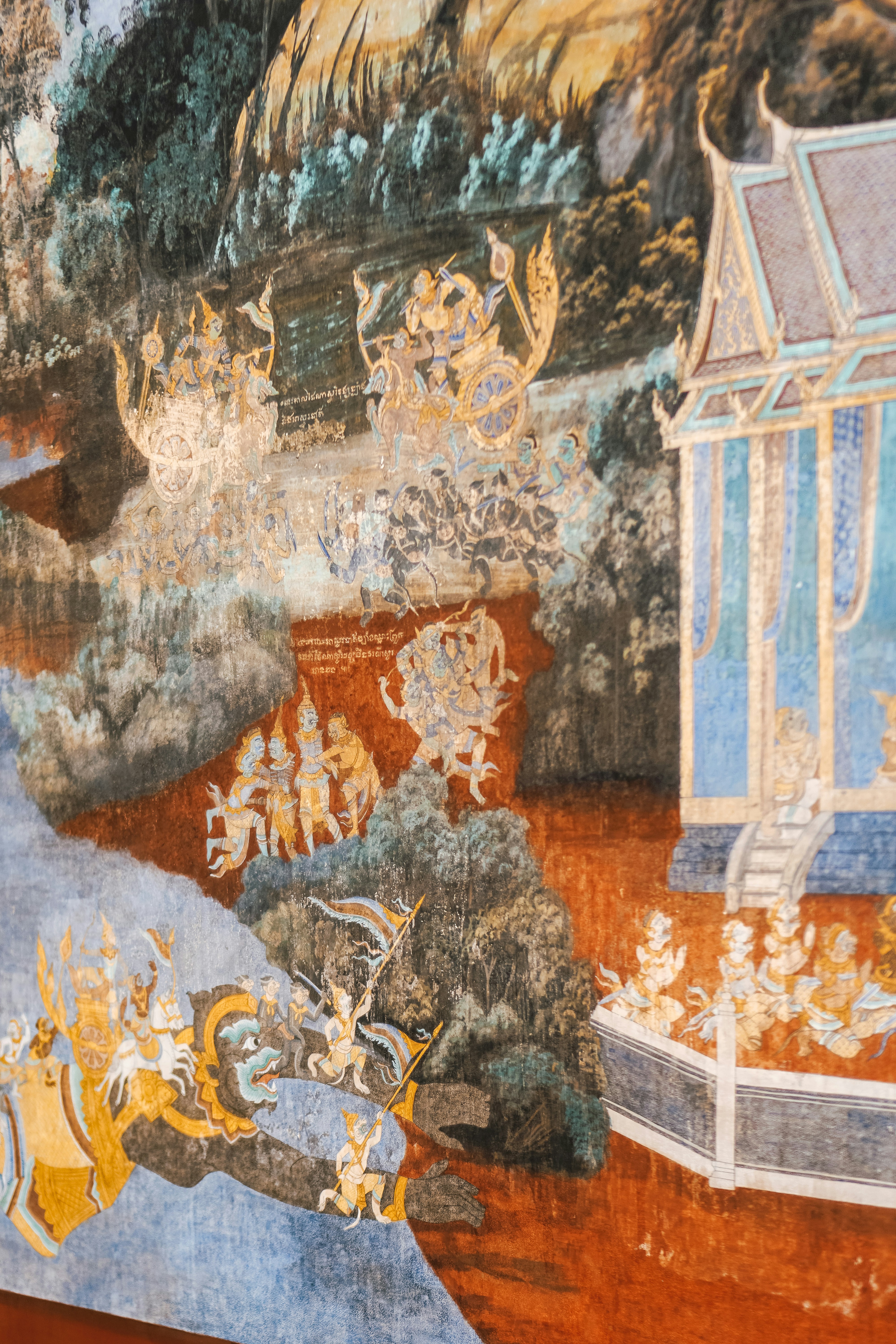 a painting on a wall in a room