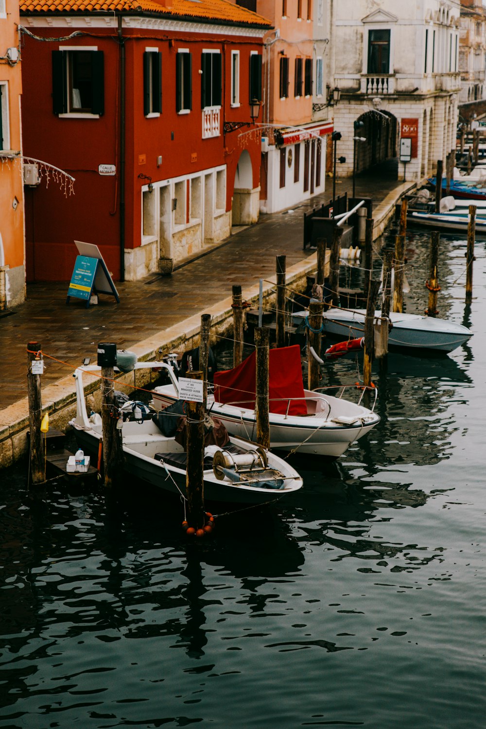 a couple of boats that are sitting in the water