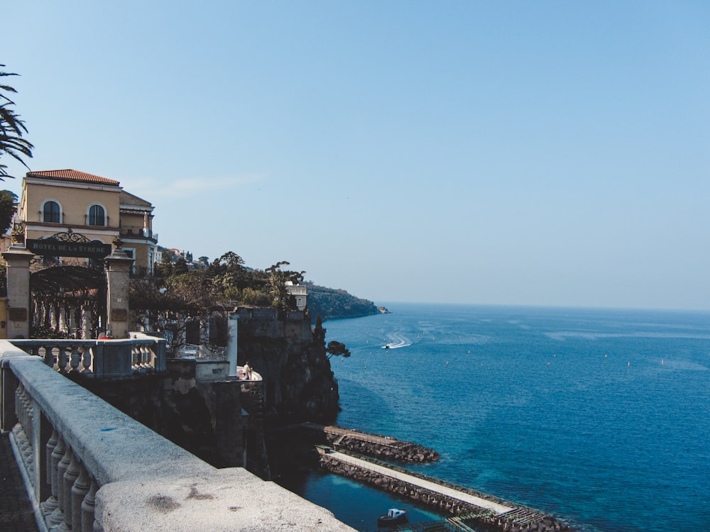 a view of the ocean from a balcony