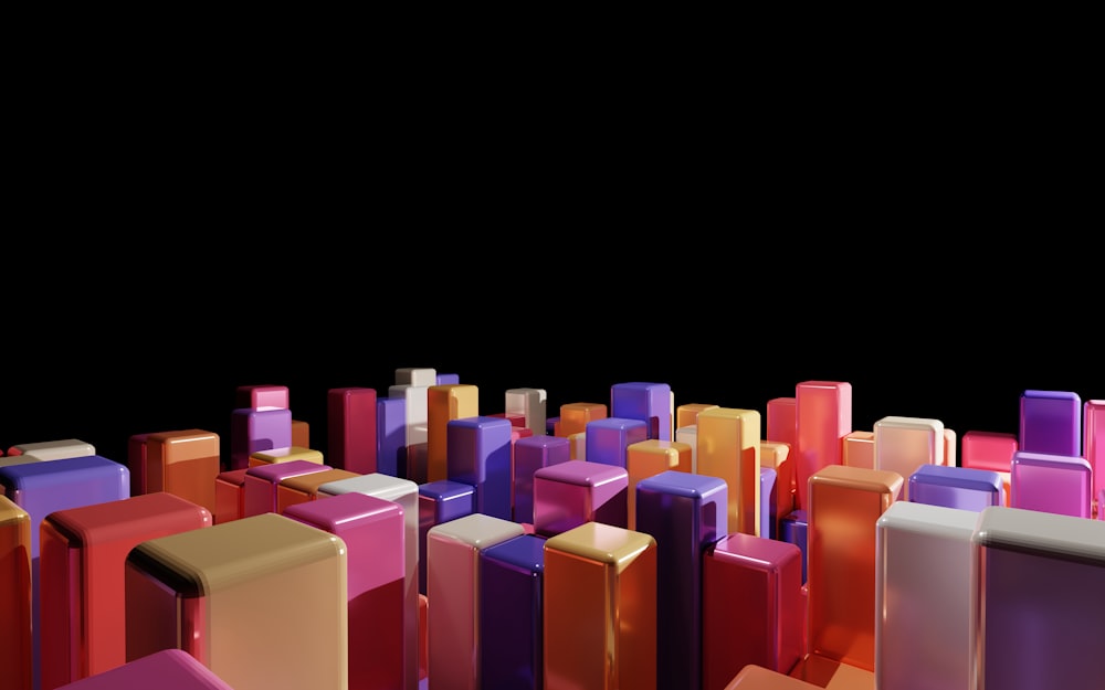 a group of colorful cubes sitting on top of each other