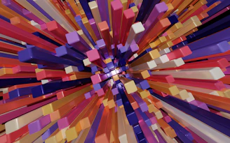 an abstract image of colorful lines and squares