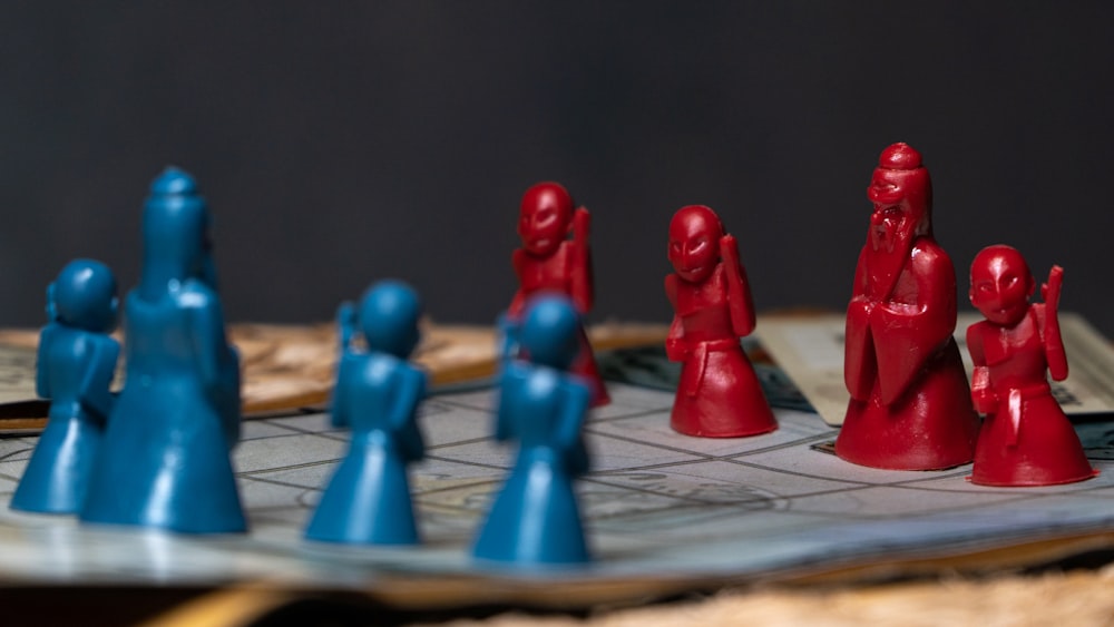 a close up of a game of chess