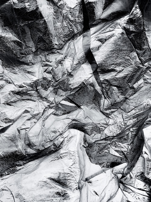 Close-up of a shiny foil stamping on a luxury product packaging