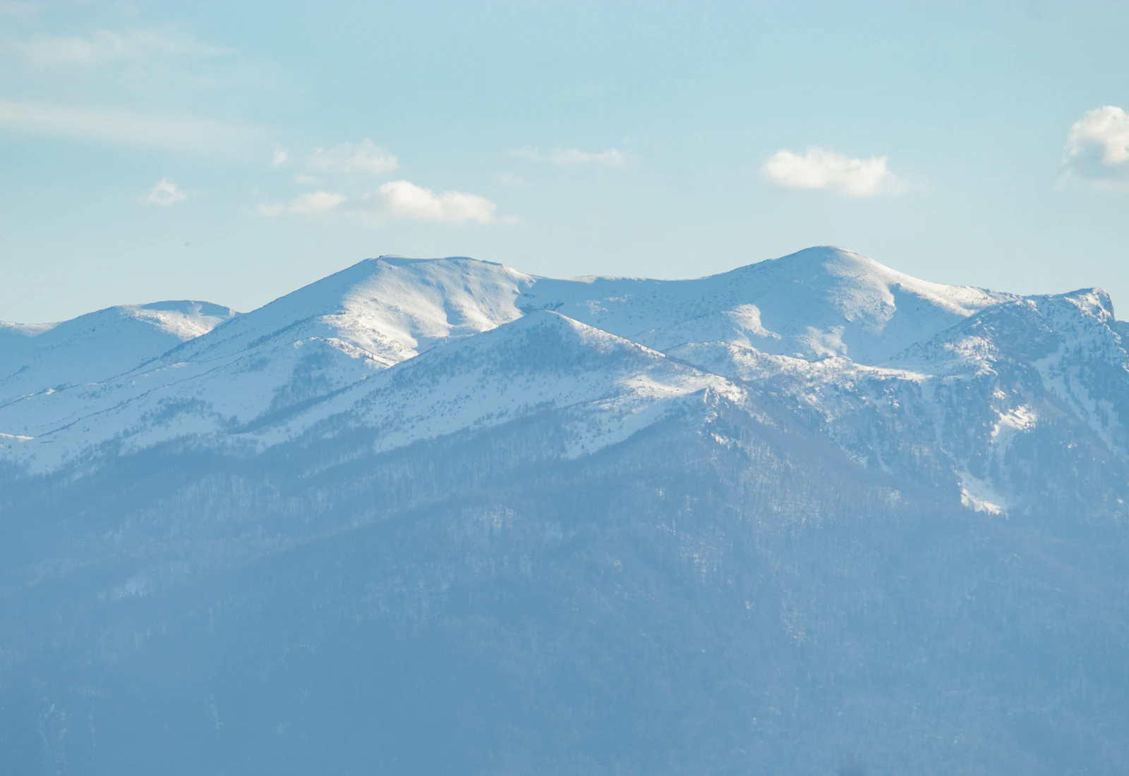 Remote mountain ski terrain in winter