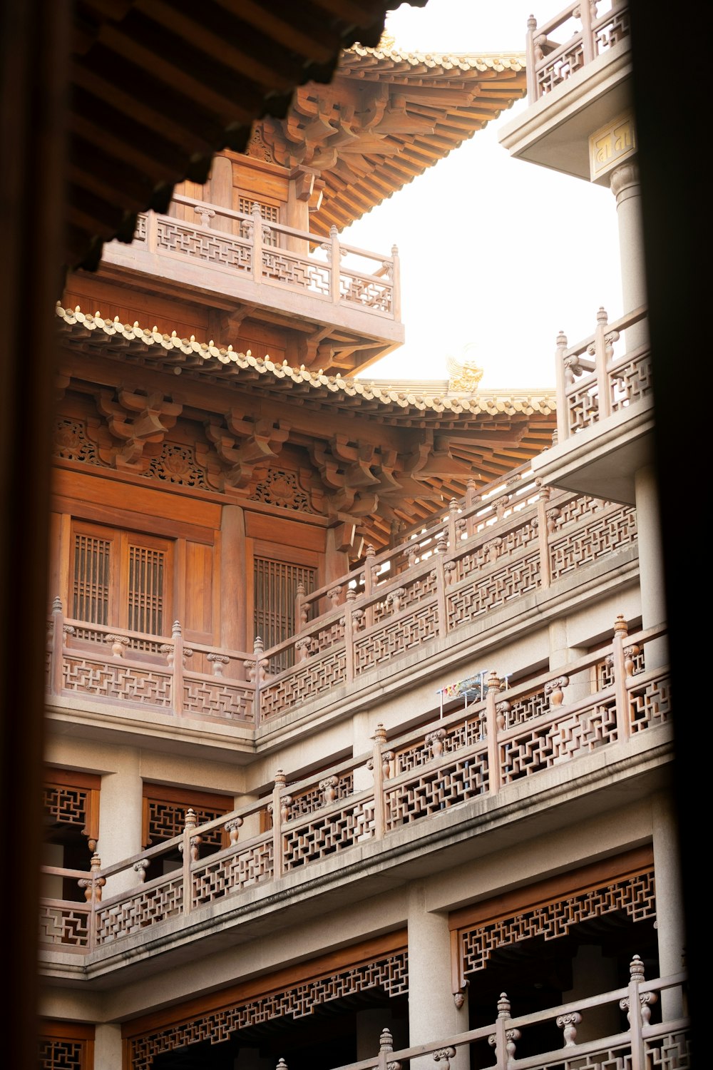 a view of a building from a window