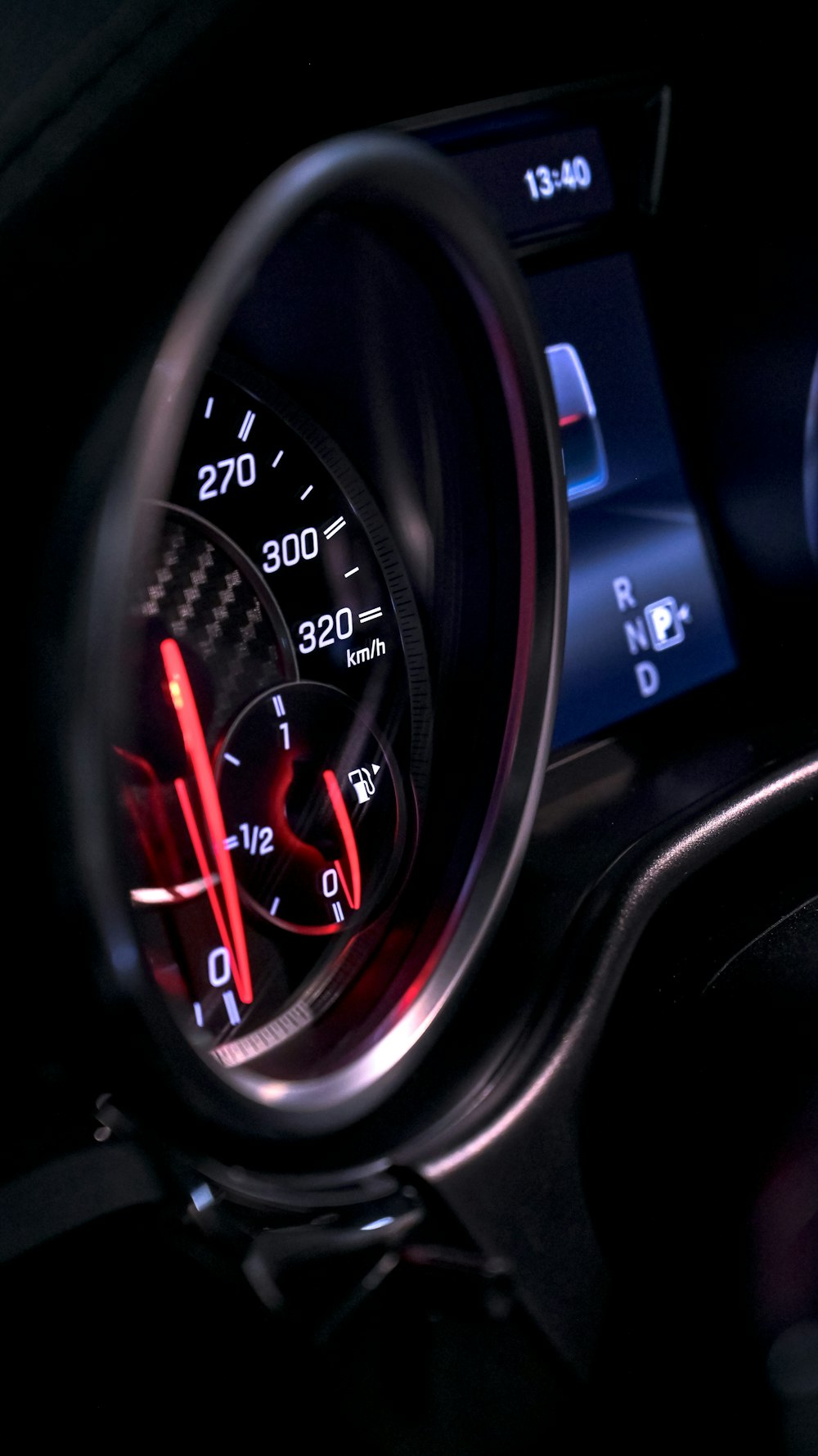 a close up of a speedometer in a vehicle