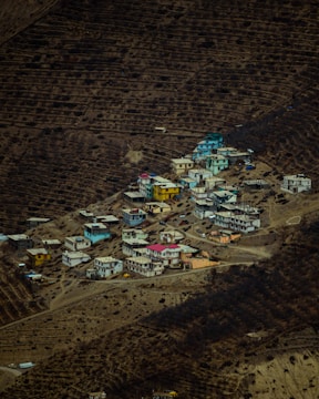 a small village in the middle of a desert