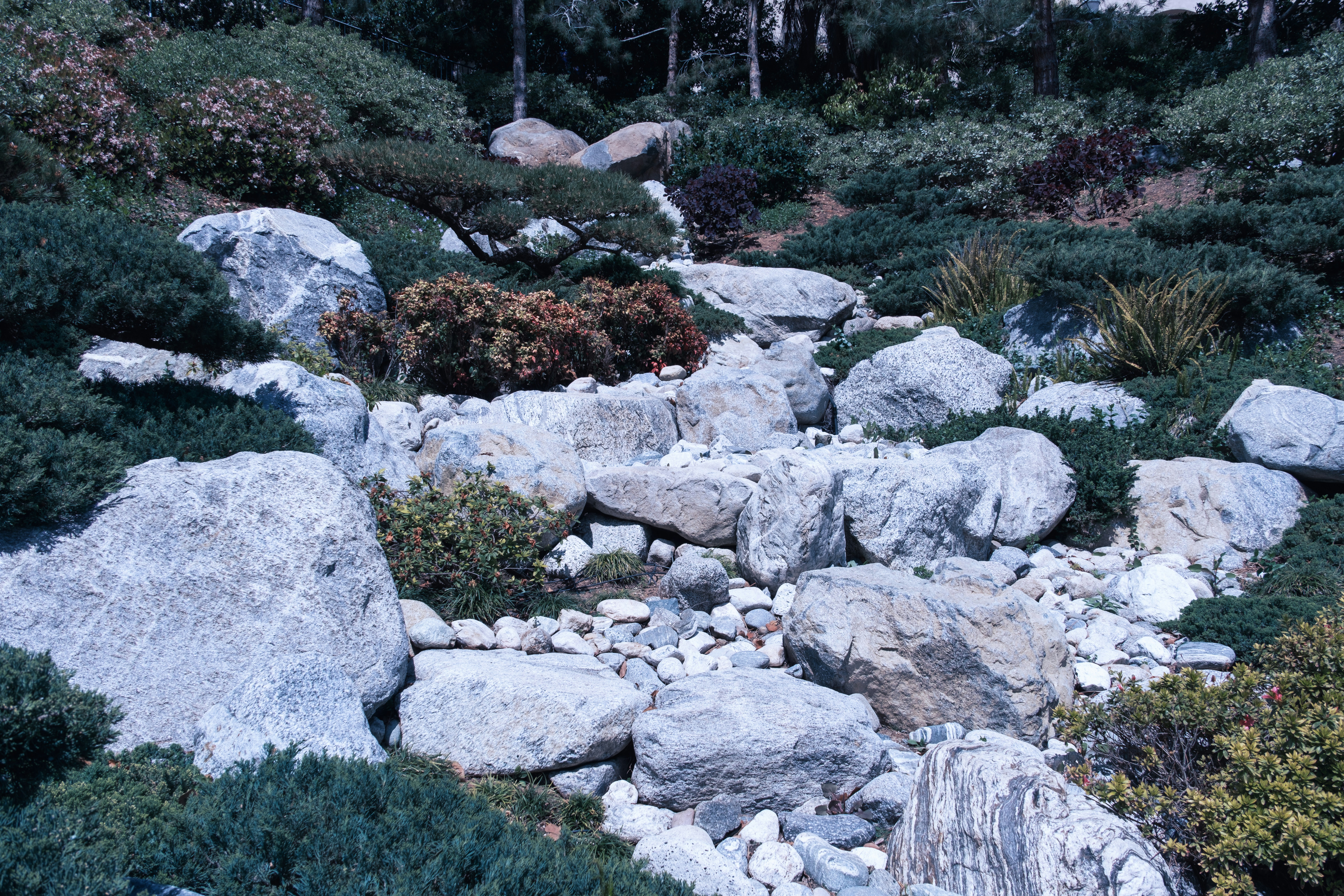 Variety of landscaping stones on display
