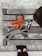 A wooden bench with metal bolts is viewed from above, holding fitness-related items including a jump rope with orange handles, an elastic exercise band, and a keychain with keys. The pavement and a pair of feet in black shoes are partially visible.