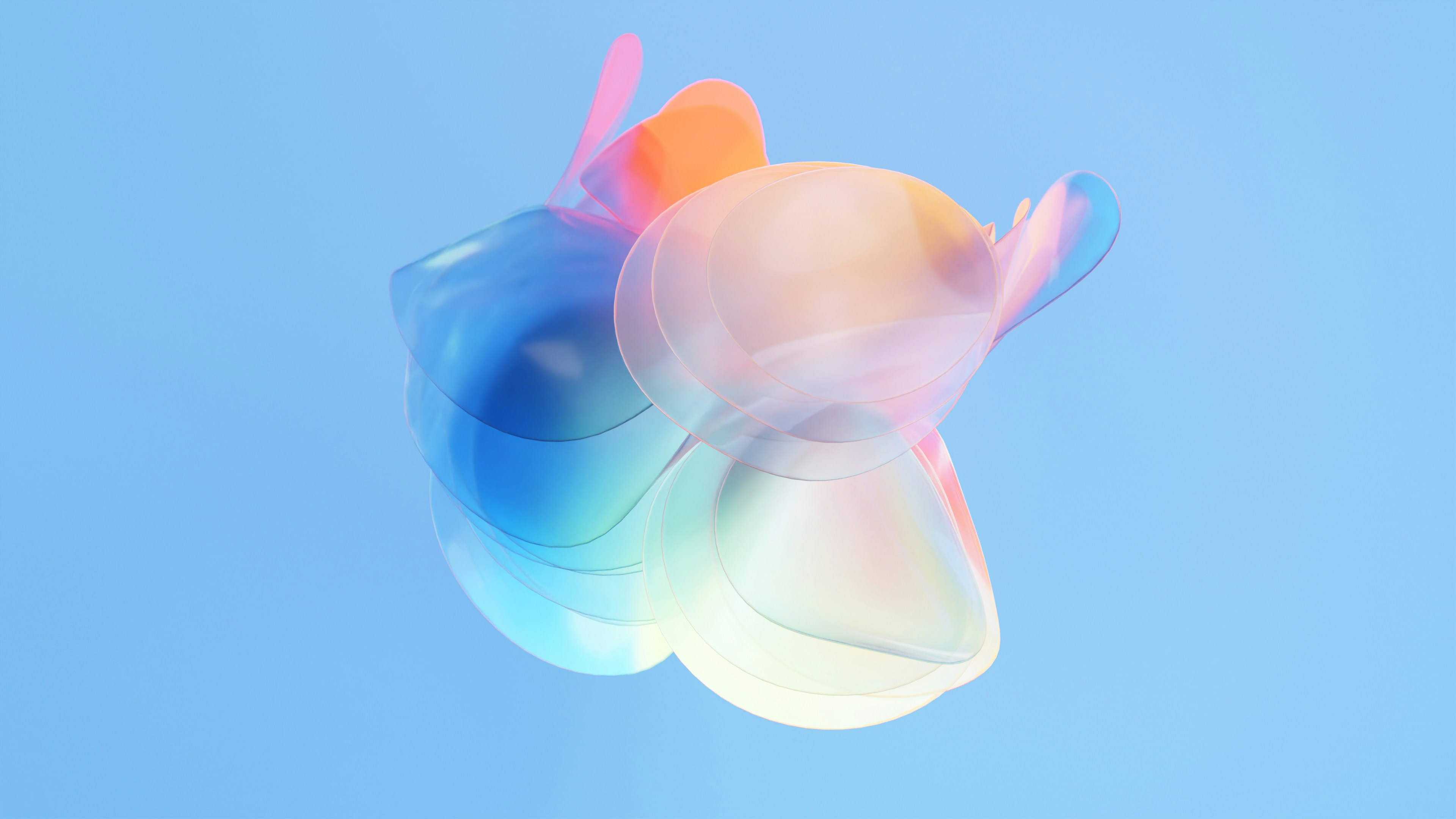 um objeto multicolorido está voando no céu