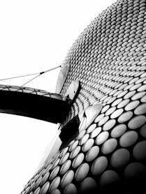 a black and white photo of Selfridges Birmingham 
