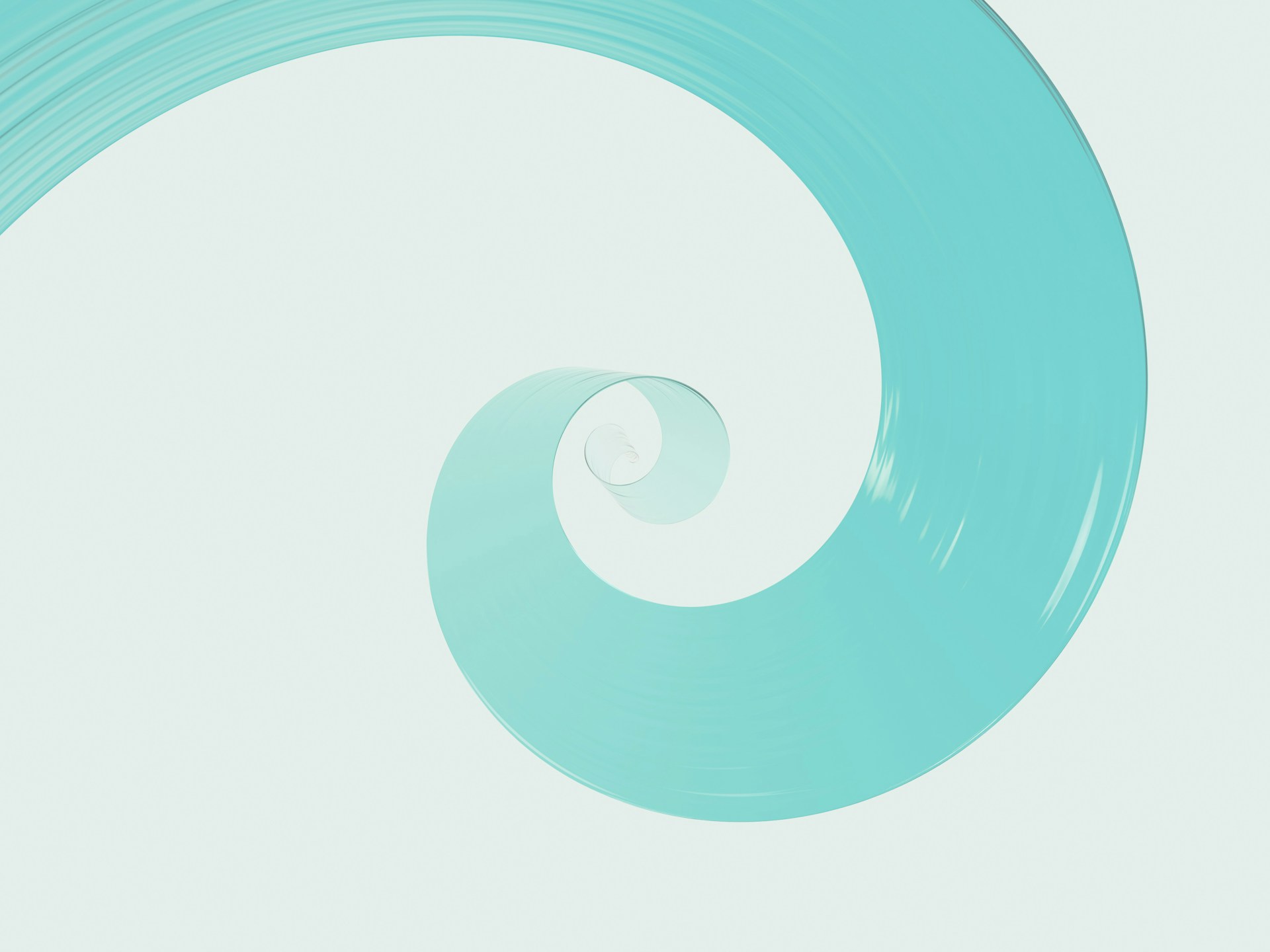 a blue spiral shaped object on a white background