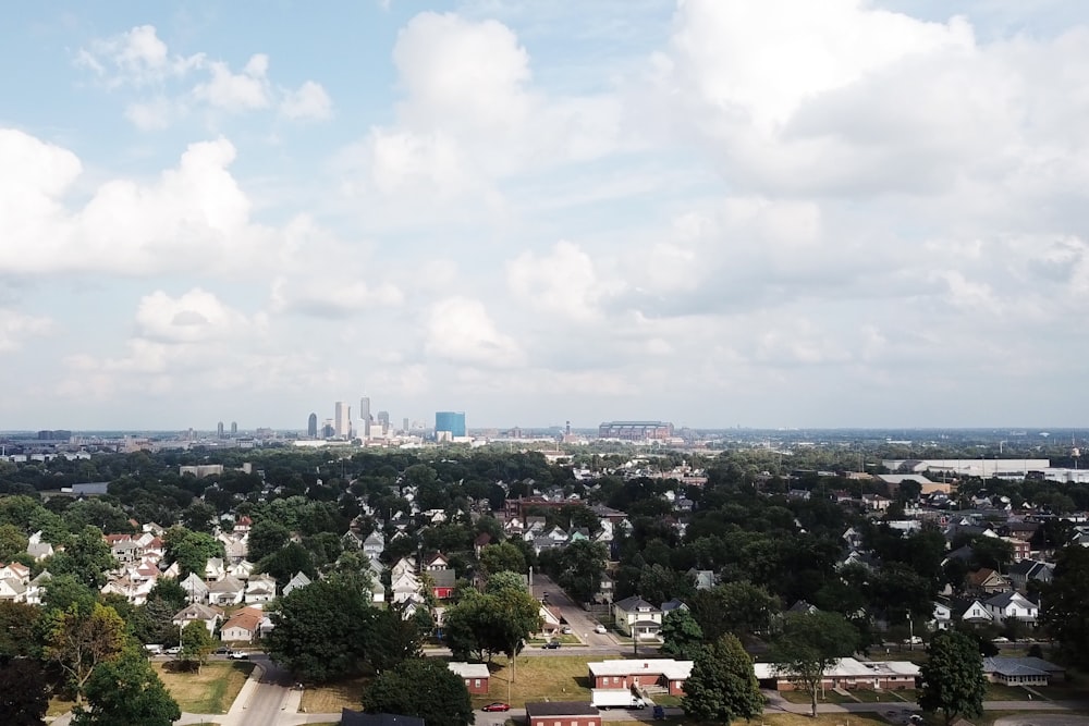 a view of a city from a hill