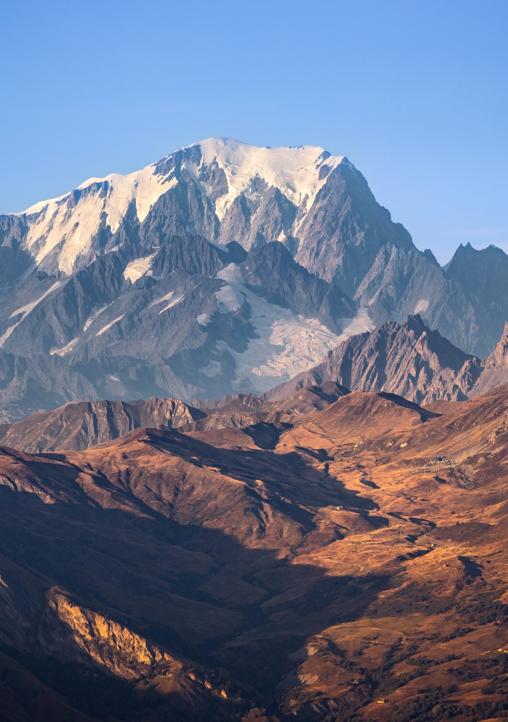 a view of a mountain range from a distance